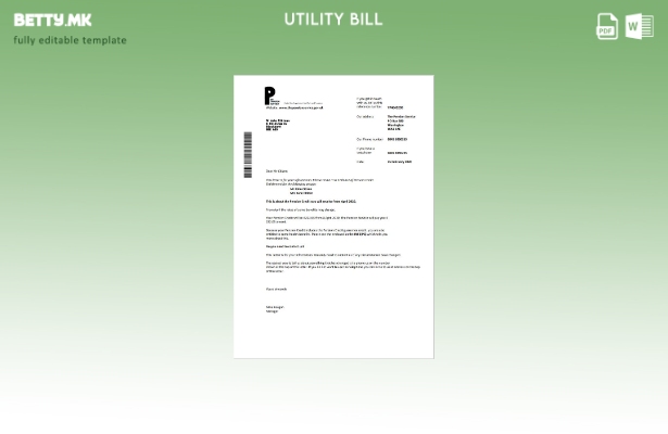 модерен стил Шаблонот за комунални сметки за пензиски услуги